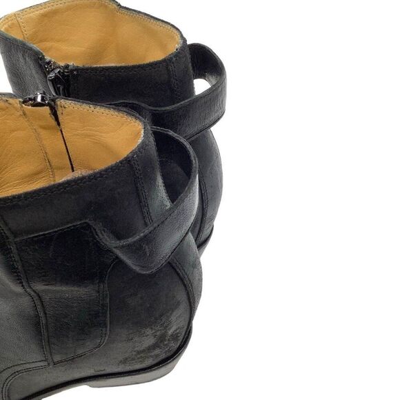 MM6 MAISON MARTIN MARGIELA 37 Hidden Wedge Leather Ankle Boot Bootie Block Heel - Picture 9 of 10